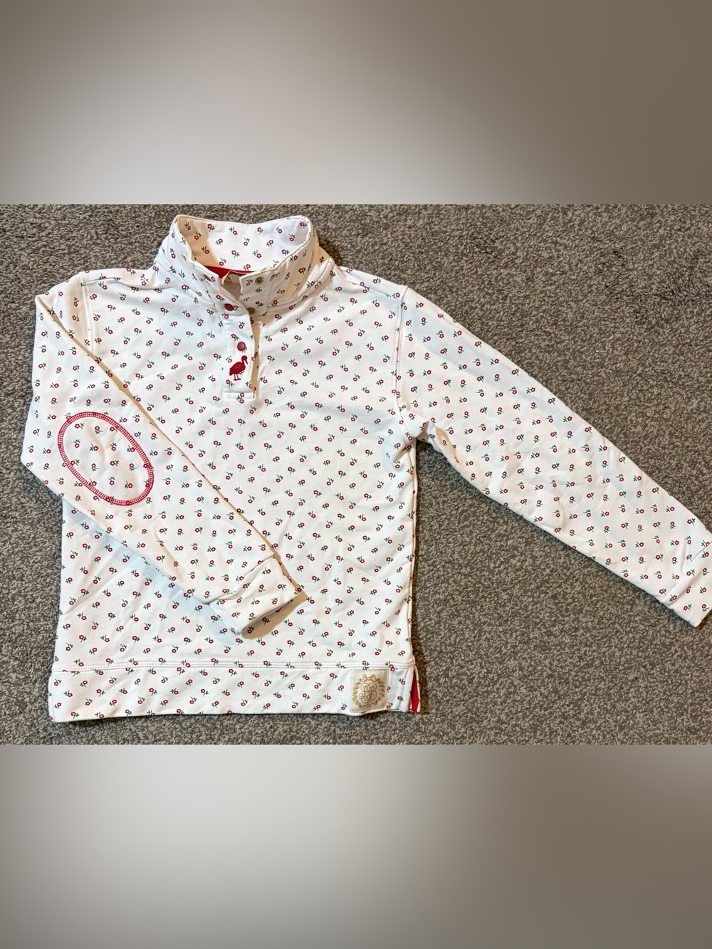 The Beaufort Bonnet Company White Pullover with Red Accent Print
